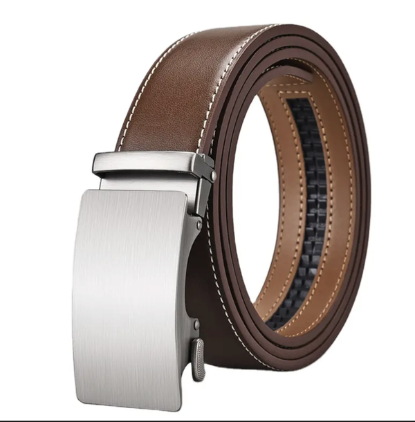 Perfect Fit, Ratchet Style, Leather Belt - Brown