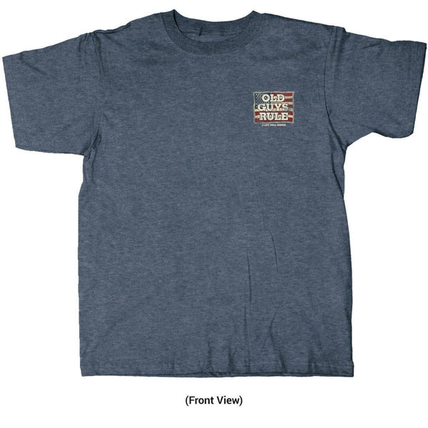 Old guys rule A Life Well Served navy heather shirt