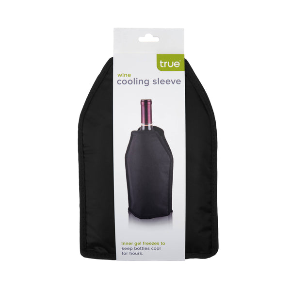 Black Nylon Wine Bottle Freezer Sleeve w/ Cooling Gel