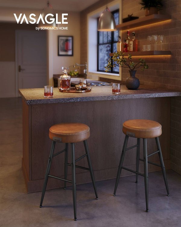 EKHO Collection - Counter Stools Set of 2, Camarel Brown 1