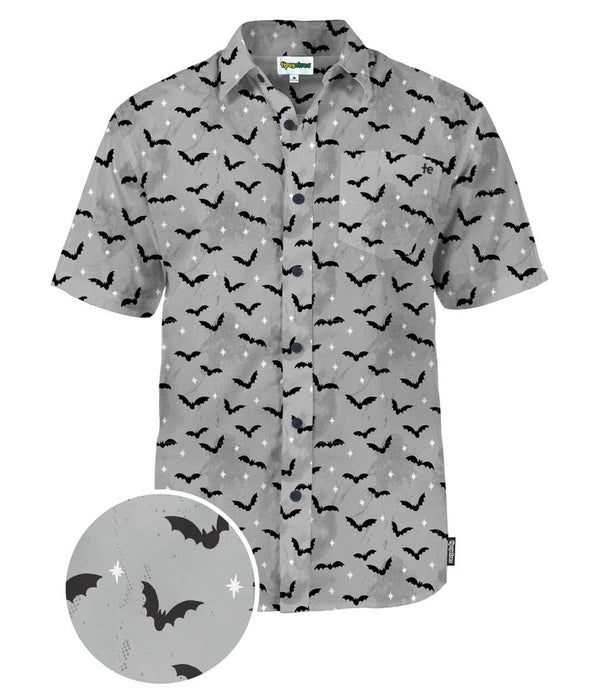 Bats Button Down Shirt - Men's Spooky Halloween Hawaiian