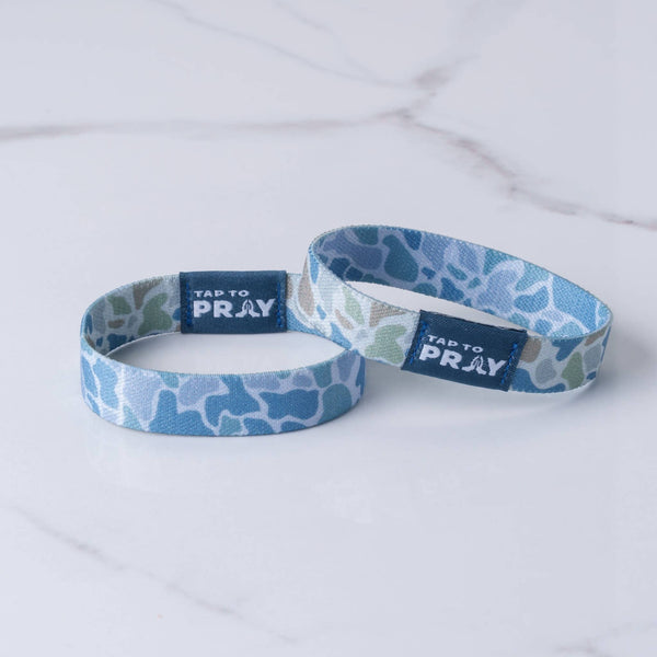 Tap To Pray™ Wristbands - River Rock Camo Moss & Slate