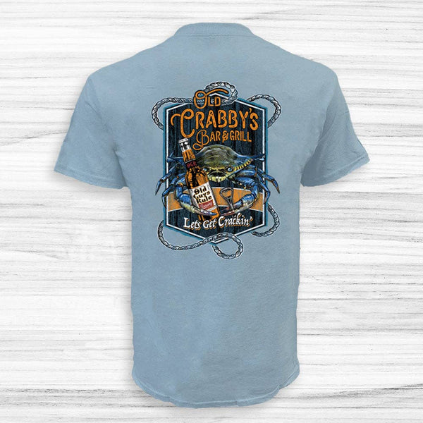 Old guys rule Old Crabby's stone blue shirt