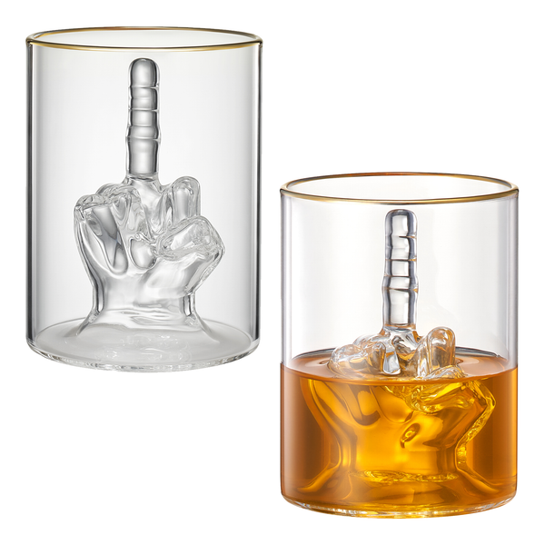 Middle Finger Gifts Whiskey Glass | SINGLE | 12.5 OZ