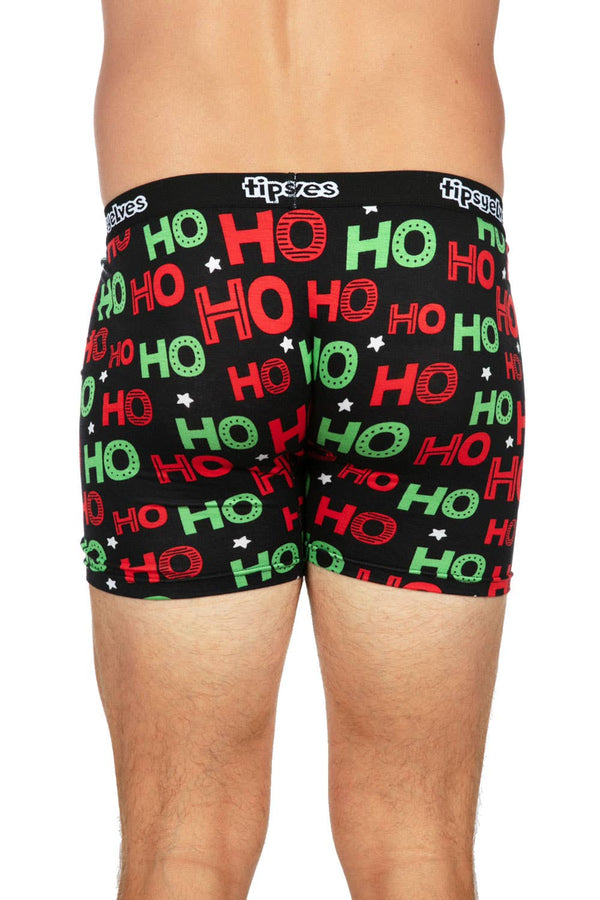 Men’s Red and Green Ho Ho Ho Boxer Briefs