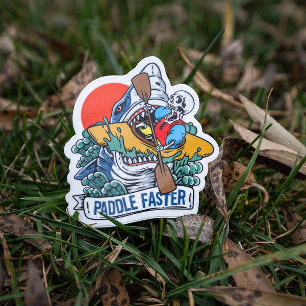 Kayaking Paddle Faster Skull Sticker