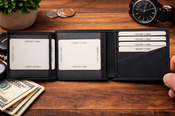 Leather Wallet, Premium Genuine Leather Bifold Wallet
