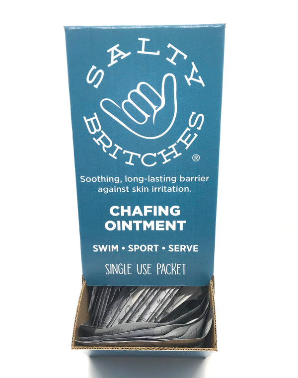 Salty Britches Chafing Ointment Single Use Pack Plus Display