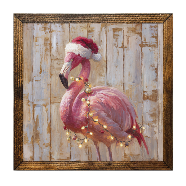 TIMBERLAND FRAME CHRISTMAS FLAMINGO COVERED IN LIGHTS 3