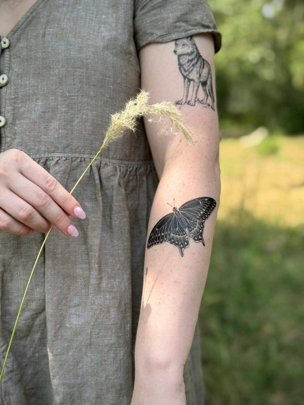 Black Swallowtail Butterfly Temporary Tattoo
