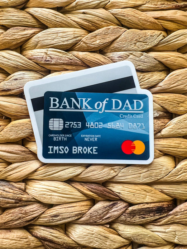 Bank Of Dad, White Vinyl , Sticker, 3 in.