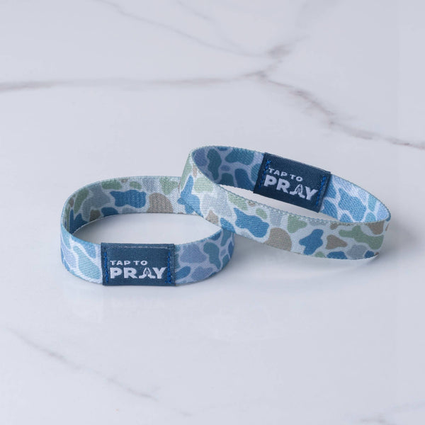 Tap To Pray™ Wristbands - River Rock Camo Moss & Slate