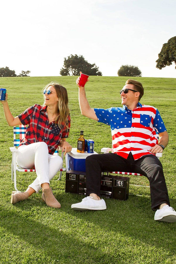 American Flag Button Down Shirt - Men's Patriotic Shirt