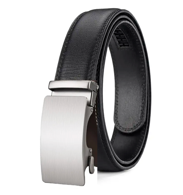 Perfect Fit, Ratchet Style, Leather Belt - Black