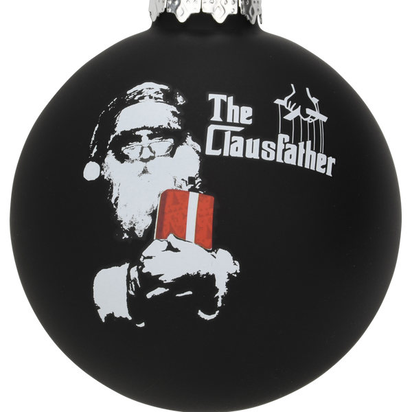 The Clausfather Movie Poster Parody Funny Glass Christmas Ornament