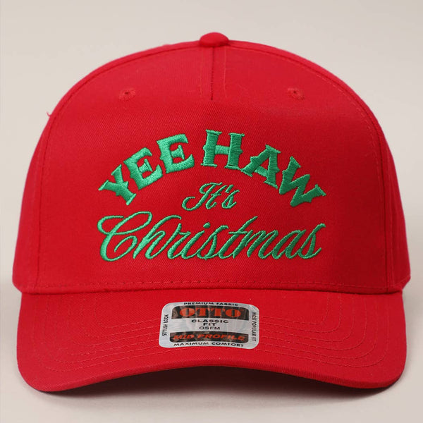 YEE HAW IT'S CHRISTMAS Embroidery Two-Tone Trucker Hat