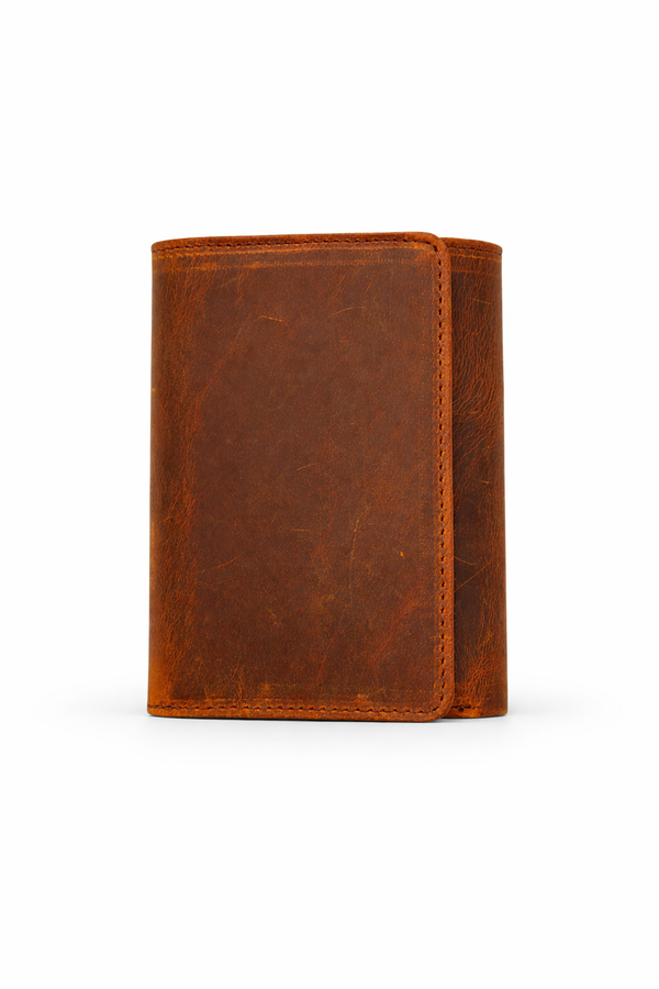 Leather Wallet for Men Handcrafted Distressed Trifold Wallet