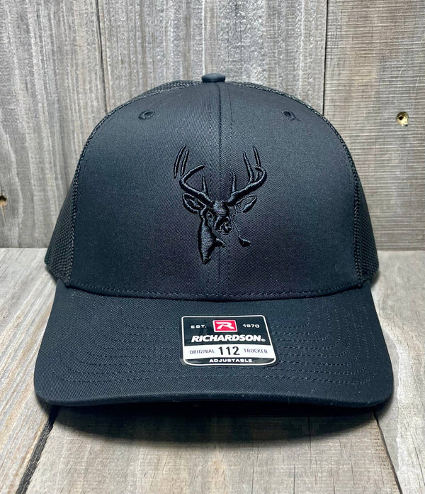 "The Ghost Buck" Black with Black 3D Logo and Black Mesh