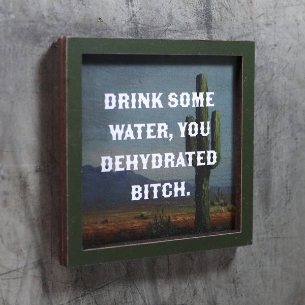 Drink Some Water, You Dehydrated Bitch - Funny Wooden Magnet