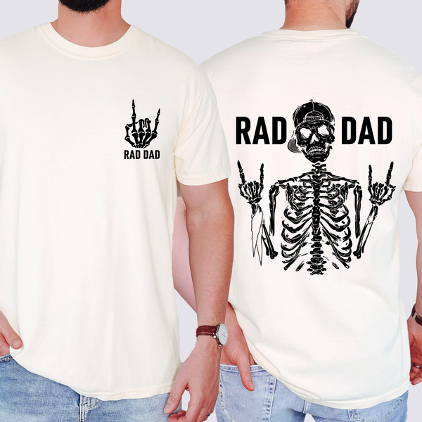 Rad Dad, Skeleton, Father's Day, Husband, Guy Gift T-Shirt