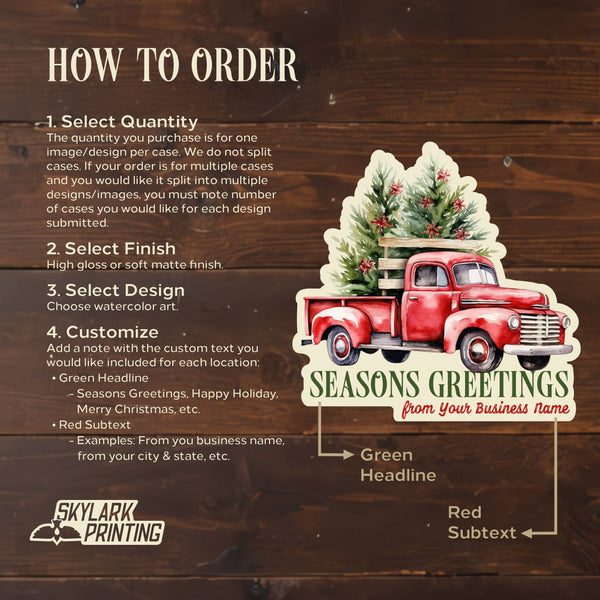 Christmas Watercolor Souvenir Sticker with Custom Text