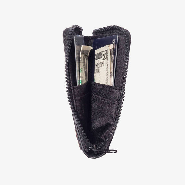 Black - Leather Zip Wallet