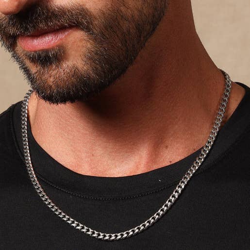Waterproof Stainless Steel Cuban Chain Necklace 5mm