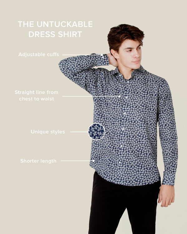 Brooks Floral Untuckable Classic Fit Dress Shirt by Alynn