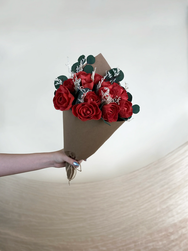 Valentines Day Large Red Rose Deluxe Bouquet
