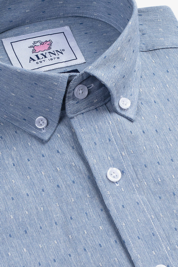 Mason Casual Untuckable Casual Fit Dress Shirt Blue - Alynn