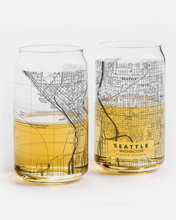 Custom DeLand Topographic Map Pint Glasses