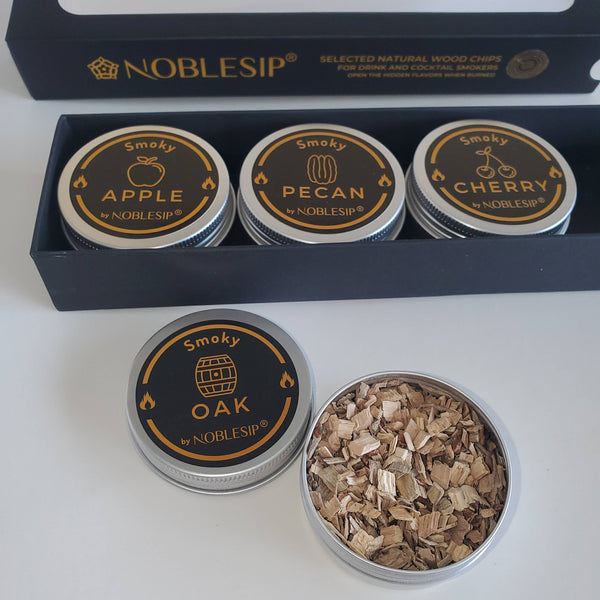 Wood Chips for Cocktail and Food Smokers, Bar gift case 4pcs