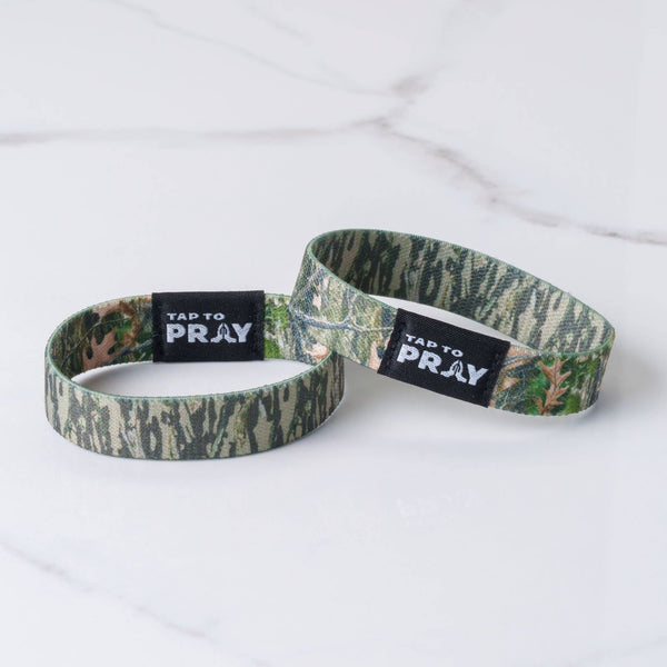 Tap To Pray™ Wristbands - Forest & Tree Bark Camo