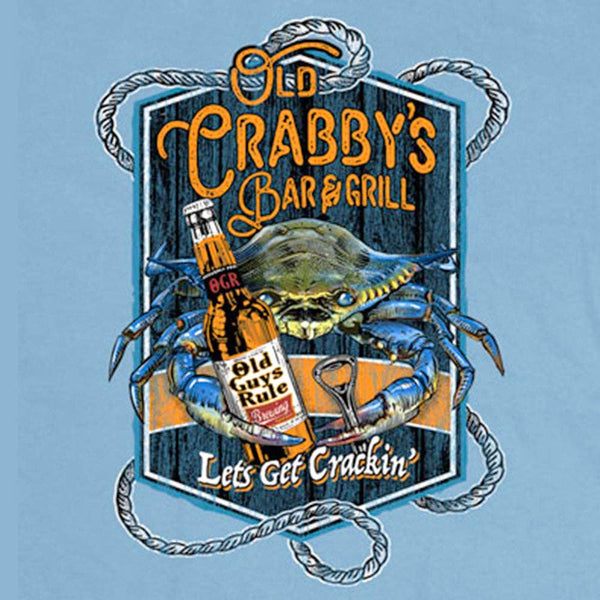 Old guys rule Old Crabby's stone blue shirt
