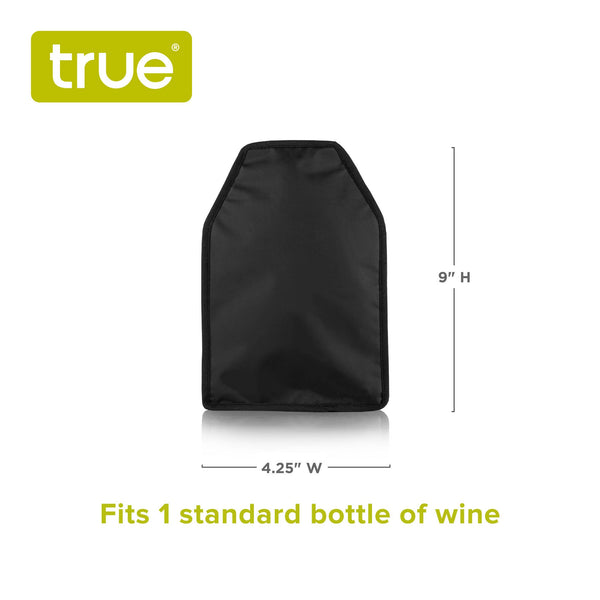 Black Nylon Wine Bottle Freezer Sleeve w/ Cooling Gel