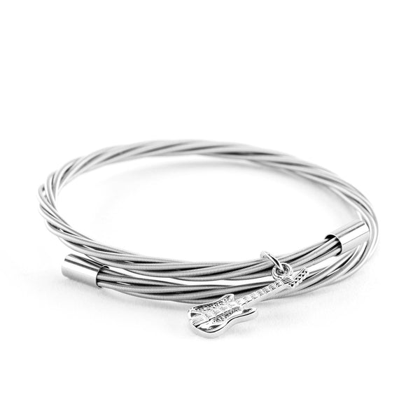 Simply Silver Guitar String Bracelet with Guitar Charm