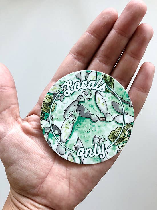 Locals Only Manatee Sticker