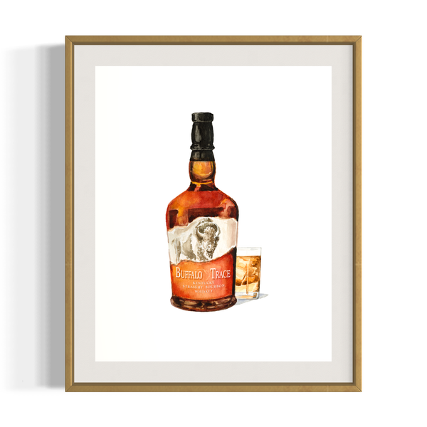 Buffalo Trace Watercolor Art Print