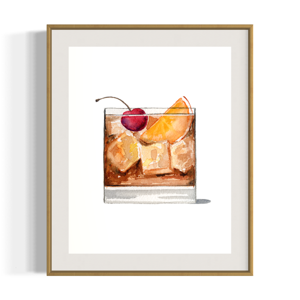 Old Fashioned Watercolor Art Print
