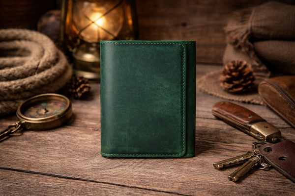 Leather Wallet for Men Handcrafted Distressed Trifold Wallet