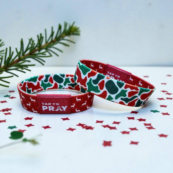 Tap To Pray™ Wristbands - Christmas Camo