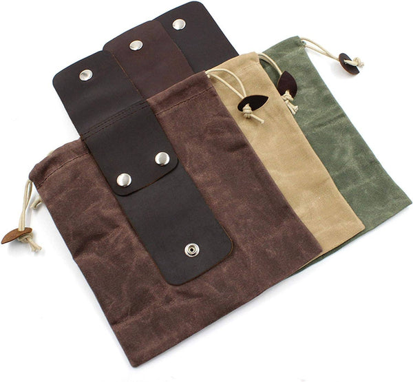 Portable Leather Canvas Foraging Bag Pouch