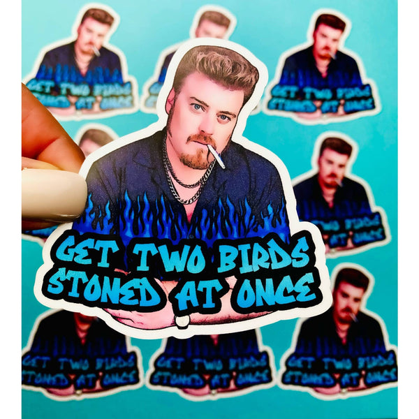 Trailer Park Boys Ricky Sticker | Get Two Birds Stoned