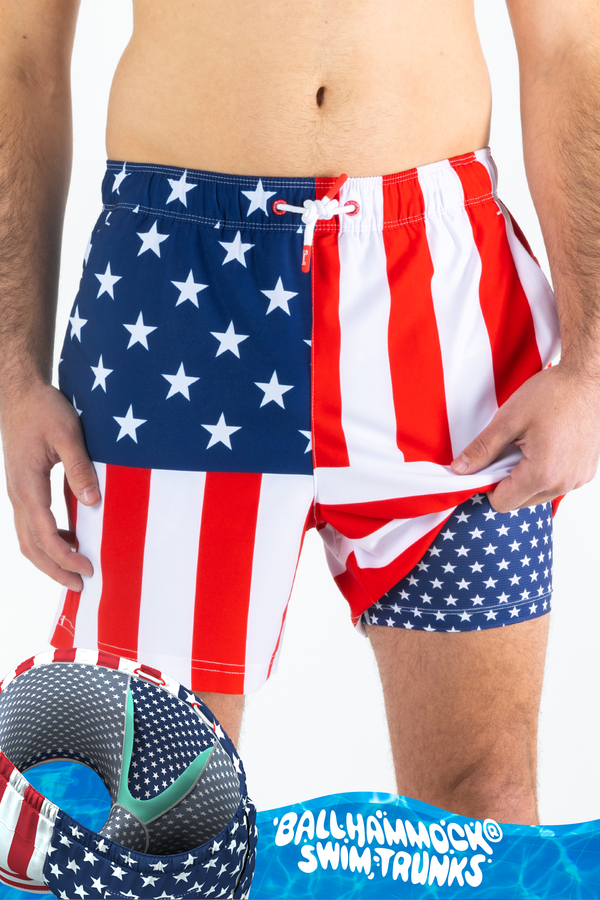 Ball Hammock® Pouch 5" Swim Trunks | The Reagans USA Flag