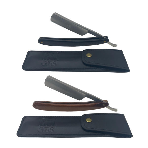 Wood Stainless Steel Shaving Straight Razor (Black or Brown)