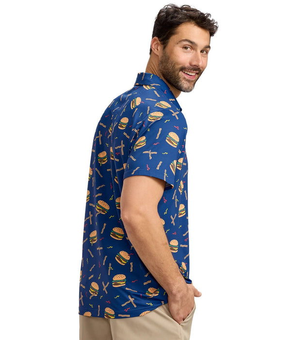 Snack Shack Men's Golf Polo – Burger and Fries Golf Shirt