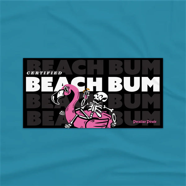 Peculiar Pirate Beach Bum Bumper Sticker