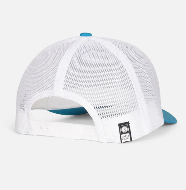 Salty Crew marlin mount retro trucker hat turquoise white
