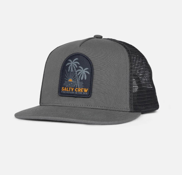 Salty crew Palmdale retro trucker hat charcoal
