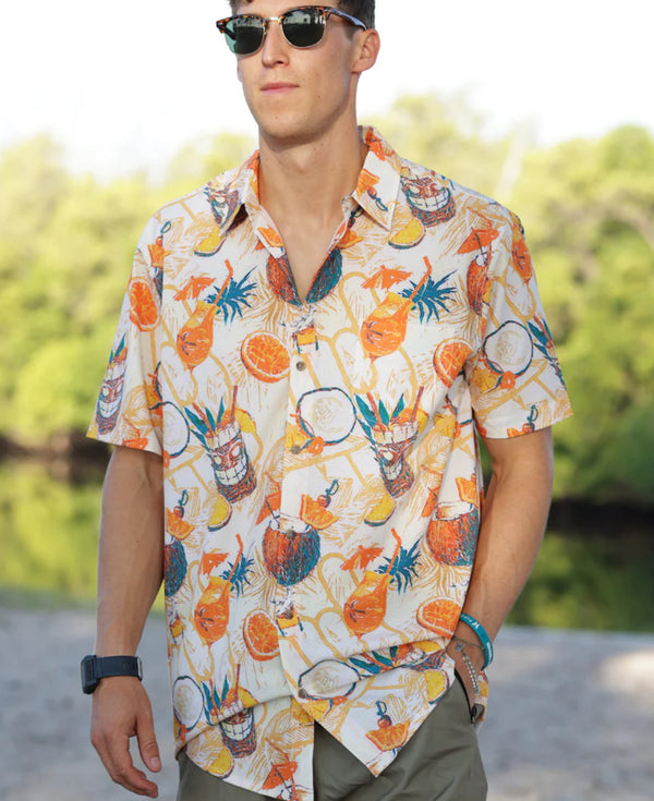 Shaka Kai rumthirty woven ss button down